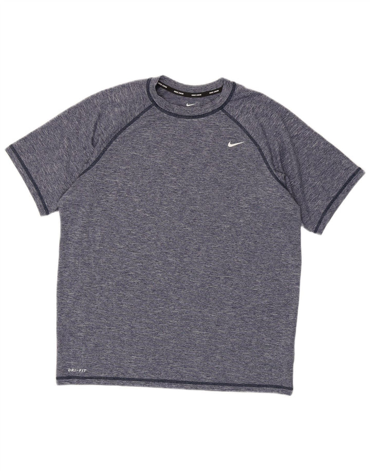 T-shirt Nike Dri Fit da uomo, taglia grande, in poliestere screziato blu navy