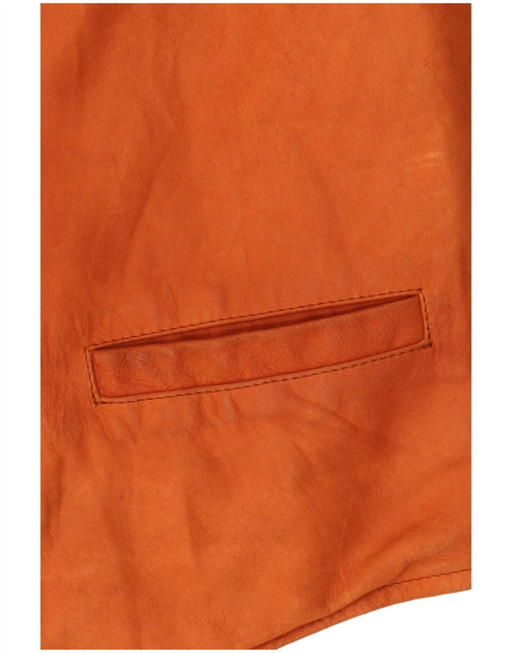 Gilet in pelle da uomo vintage XL in pelle marrone