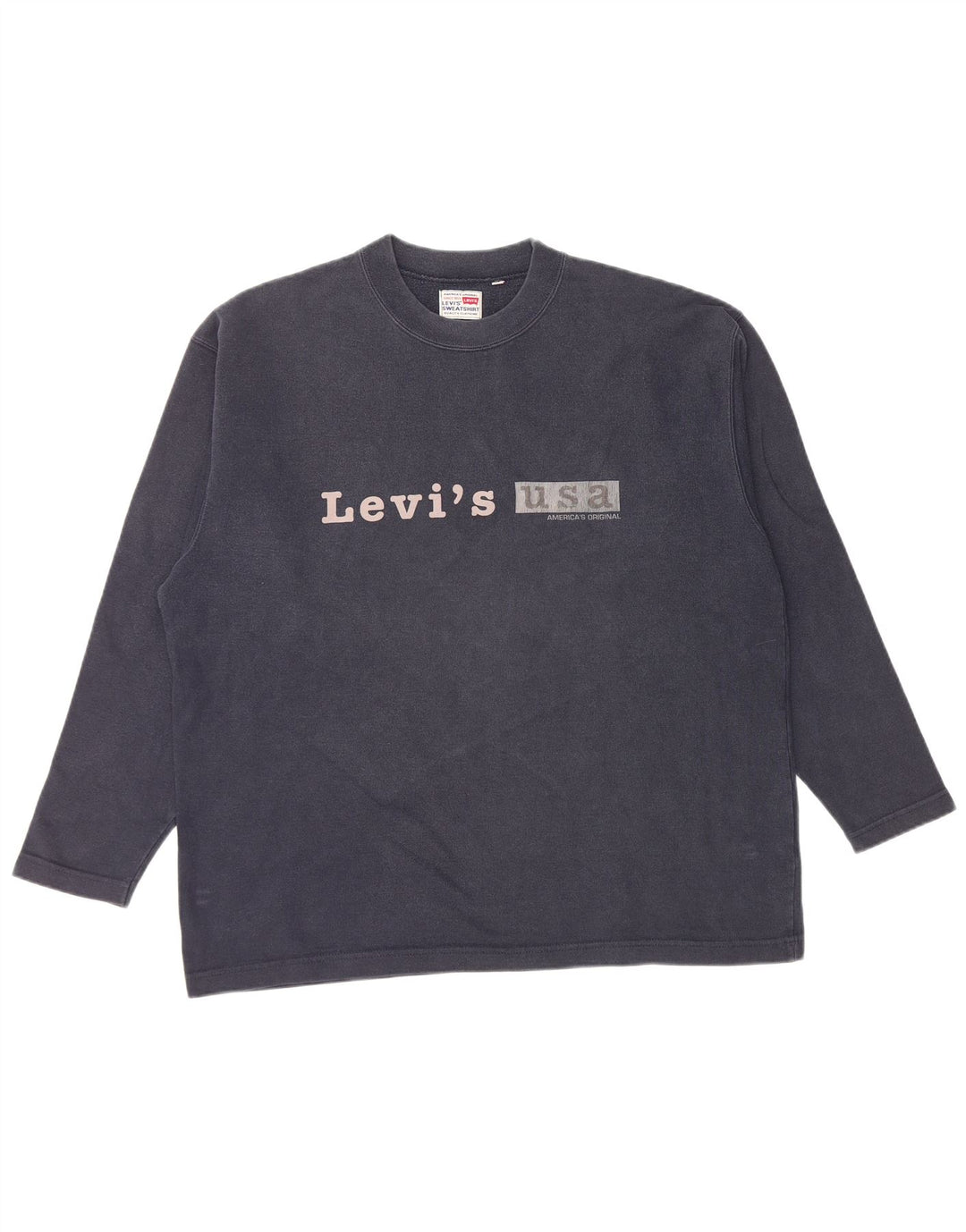 LEVI'S Felpa con grafica da uomo Maglione grande in cotone blu navy