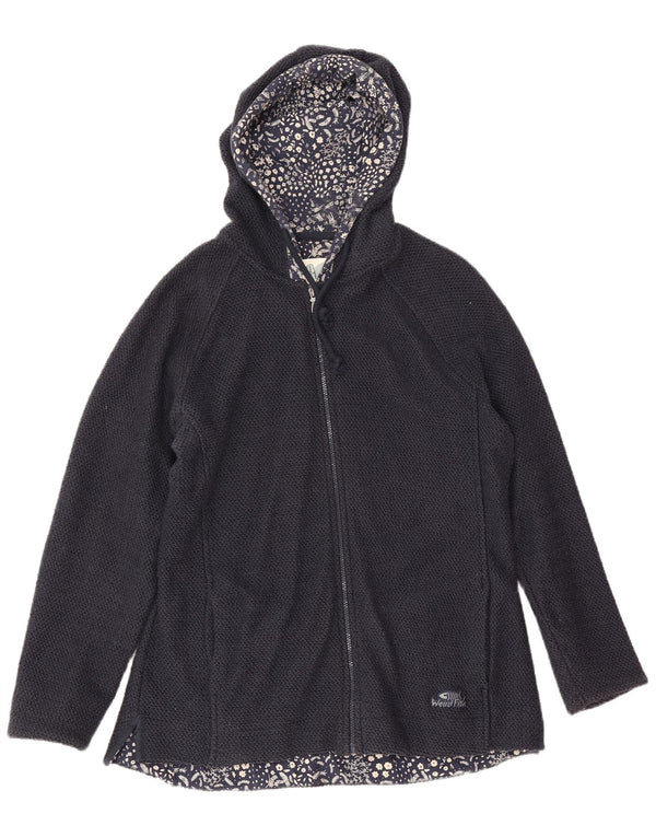 Maglione con cappuccio e zip da donna Weird Fish UK 18 XL Cotone floreale blu navy