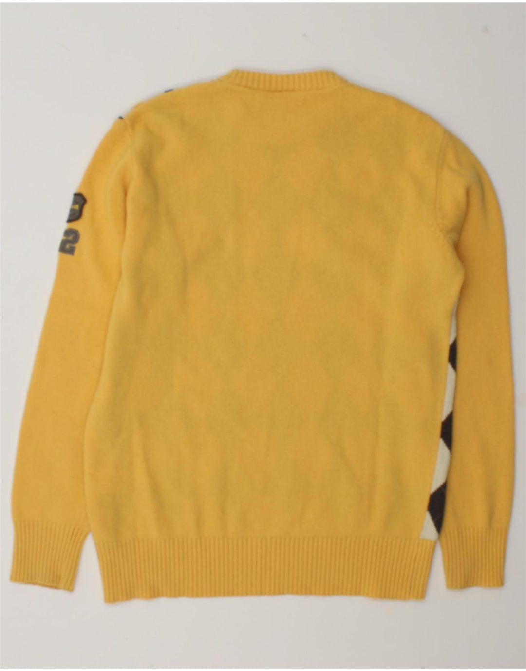 Tom Tailor Uomo Maglione Girocollo Maglione Grande Lana Argyle/Diamante Giallo