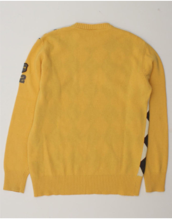 Tom Tailor Uomo Maglione Girocollo Maglione Grande Lana Argyle/Diamante Giallo