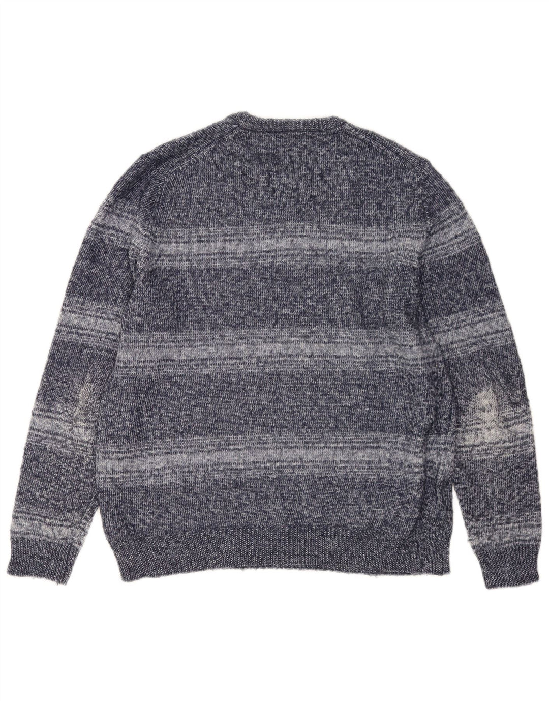Maglione maglione girocollo da uomo Marks & Spencer grande poliestere a righe blu