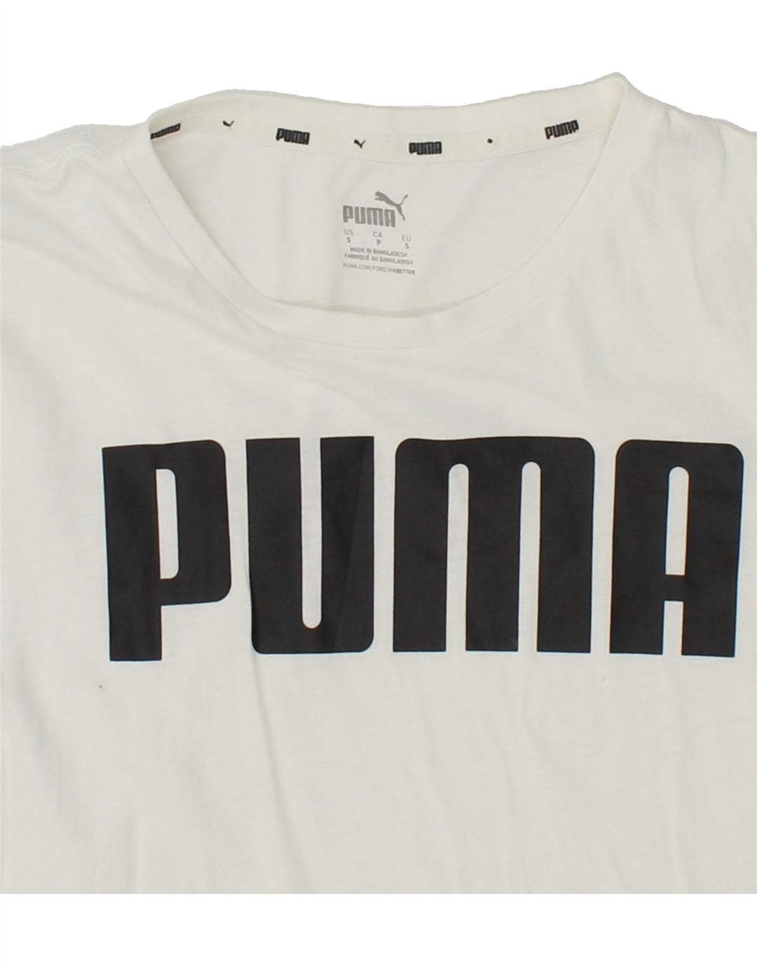 PUMA Mens Graphic T-Shirt Top Small White Cotton Vintage Puma and Second-Hand Puma from Messina Hembry 