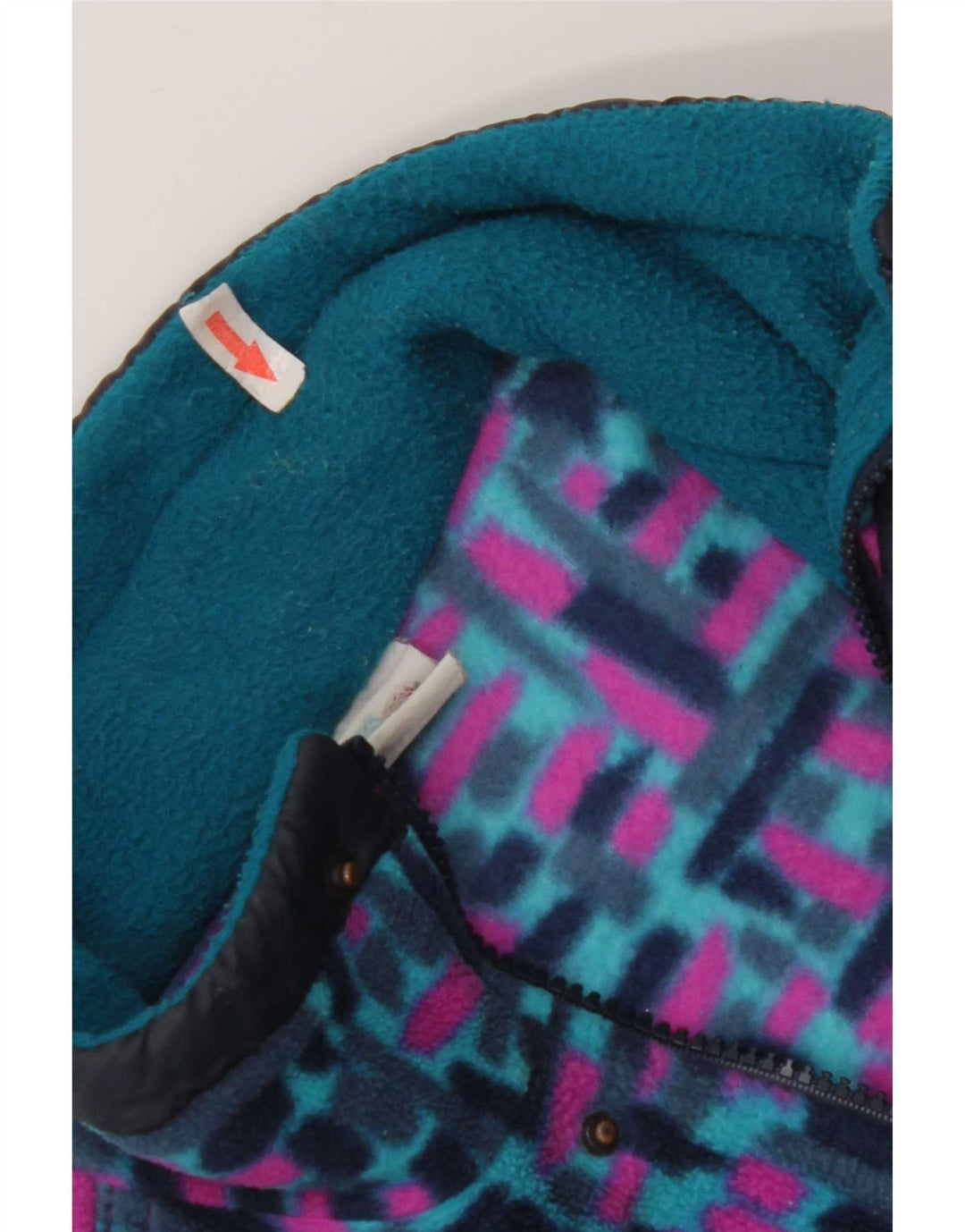 Brugi Maglione in pile da uomo con zip e collo piccolo poliestere geometrico blu