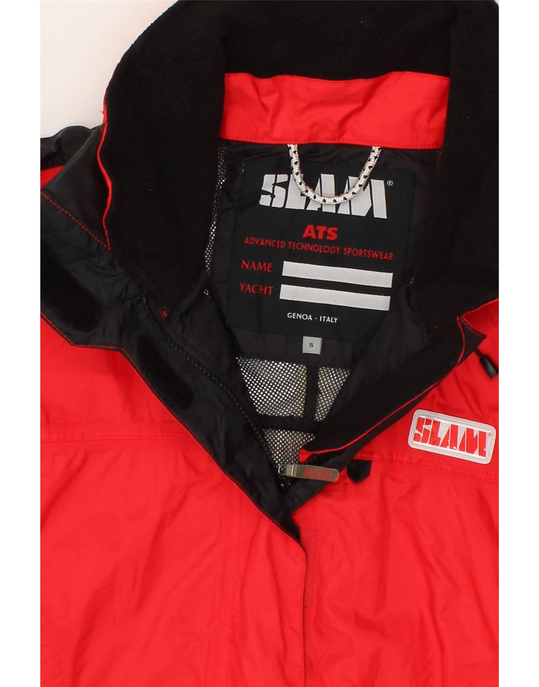 SLAM Womens Rain Jacket UK 10 Small Red Colourblock Nylon Vintage Slam and Second-Hand Slam from Messina Hembry 