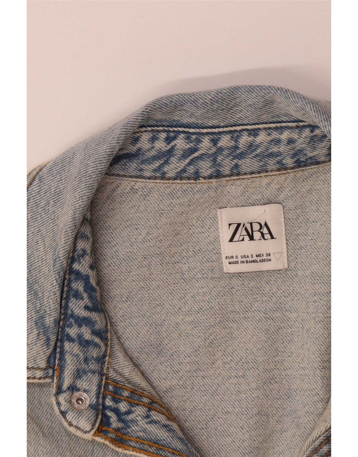 Giacca di jeans oversize da uomo Zara UK 36 piccola in cotone blu