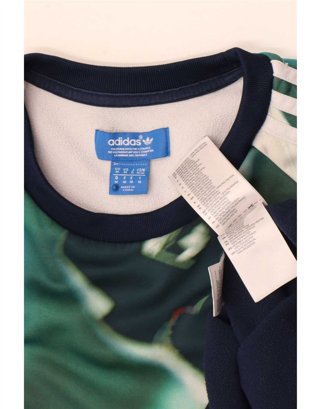 Felpa da uomo Adidas maglione medio blu navy color block in poliestere