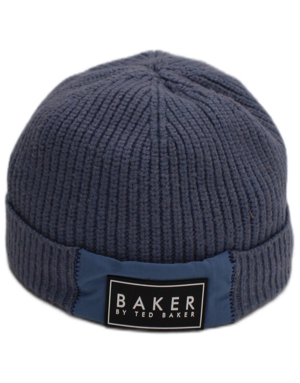 Ted Baker Boys Knit Beanie Hat 9-10 Years Blue Viscose