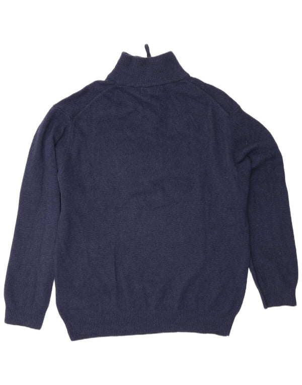 Maglione Kappa da uomo con zip e collo 2XL in lana vergine blu navy