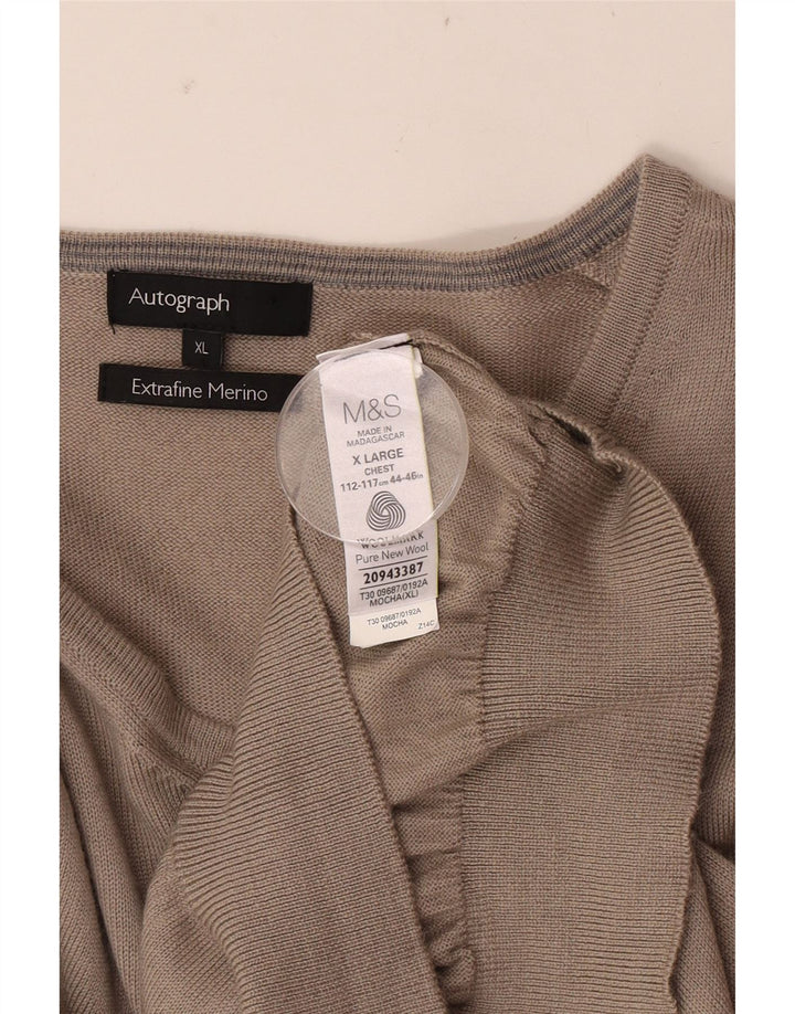 Maglione da uomo con scollo a V autografo Marks & Spencer XL in lana beige