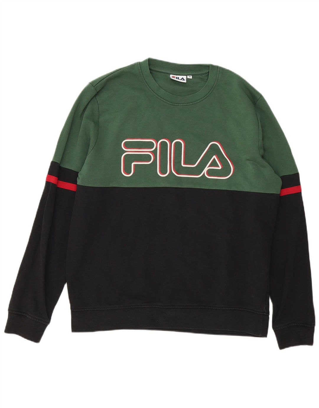 Fila Felpa grafica da uomo Maglione in cotone color block medio nero