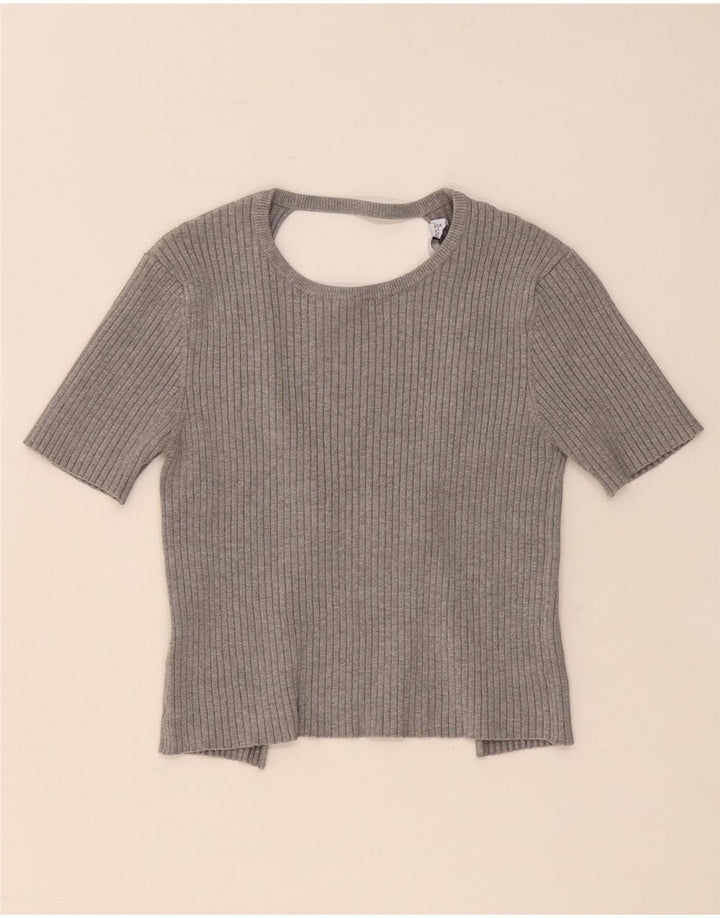 Top corto in camicetta corta da donna Zara UK 12 Grigio medio