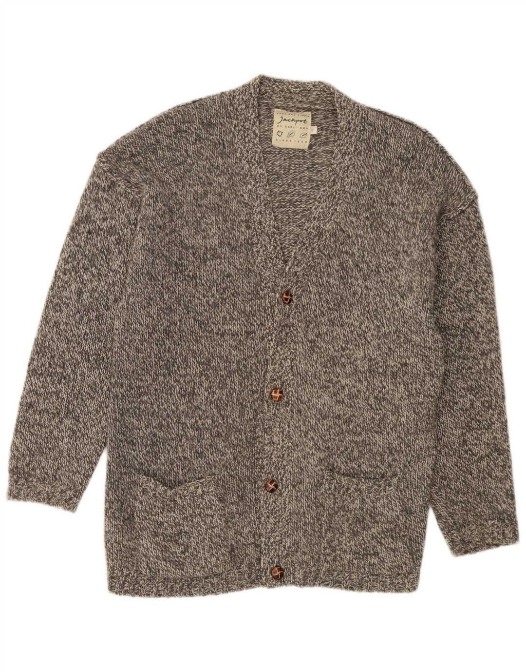 Maglione cardigan da uomo Jackpot grande grigio screziato