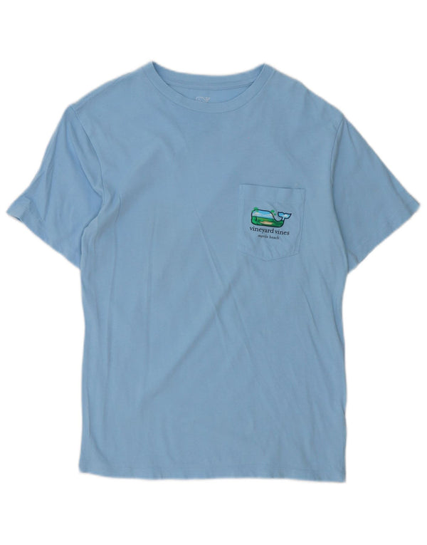 T-shirt grafica da uomo Vineyard Vines Top XS in cotone blu