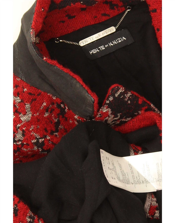 Giacca blazer da donna con motivo astratto Perte by Krizia UK 18 XL cotone rosso
