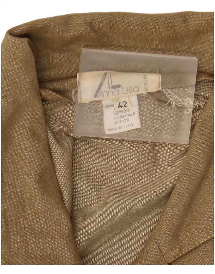 Giacca blazer vintage da donna a 3 bottoni con linea lunga IT 42 Cotone verde medio