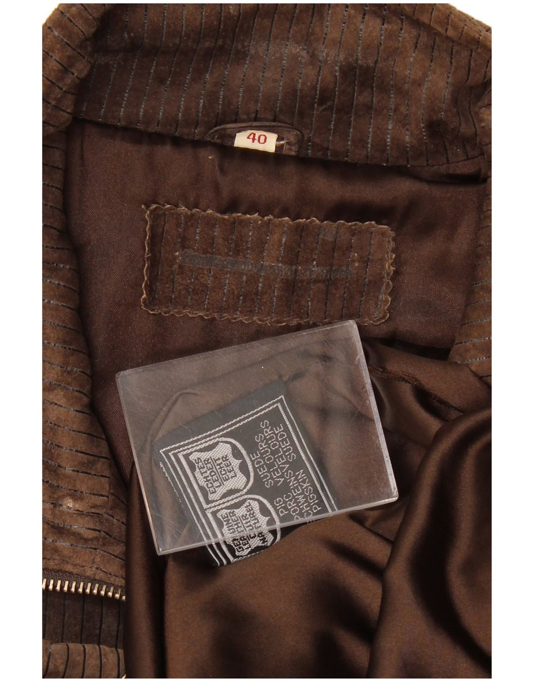 Gilet da uomo in pelle scamosciata VINTAGE UK 40 grande in pelle marrone