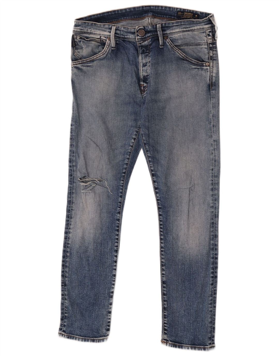 Jeans slim invecchiati da uomo Jack & Jones W34 L30 cotone blu