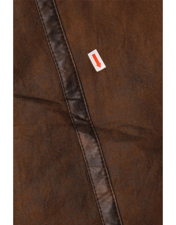 AERONAUTICA MILITARE Giacca Sherpa da volo da uomo UK 36 Small Marrone Poliestere