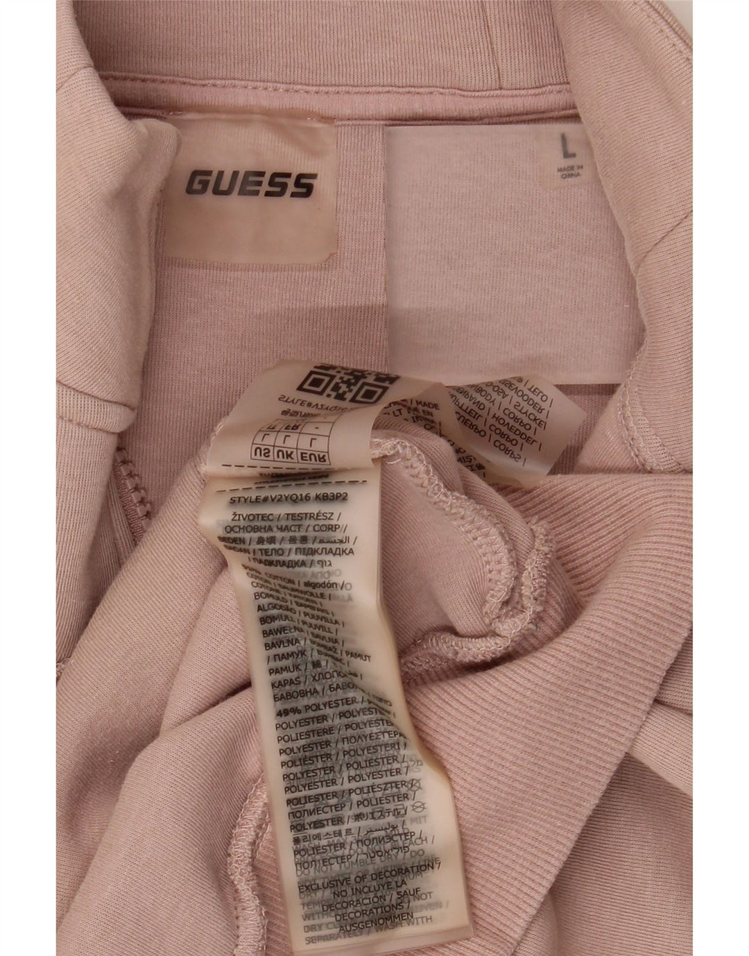 Guess Giacca da tuta grafica da donna UK 16 Large Rosa Colourblock