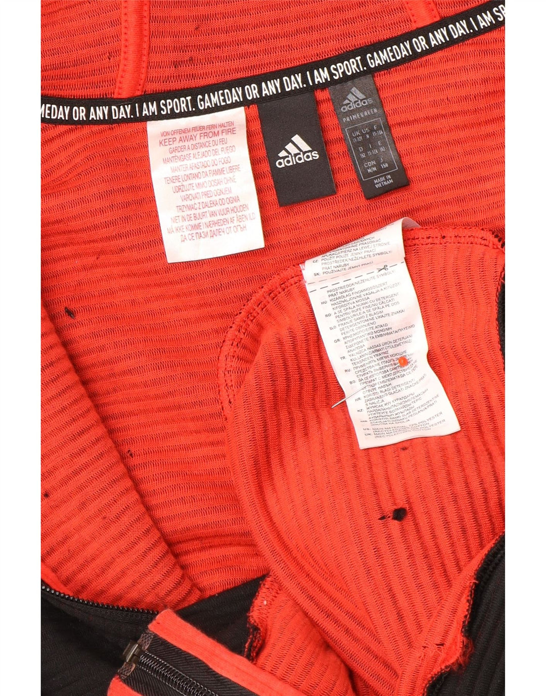 Felpa con cappuccio e zip Adidas da ragazzo 11-12 anni in poliestere nero