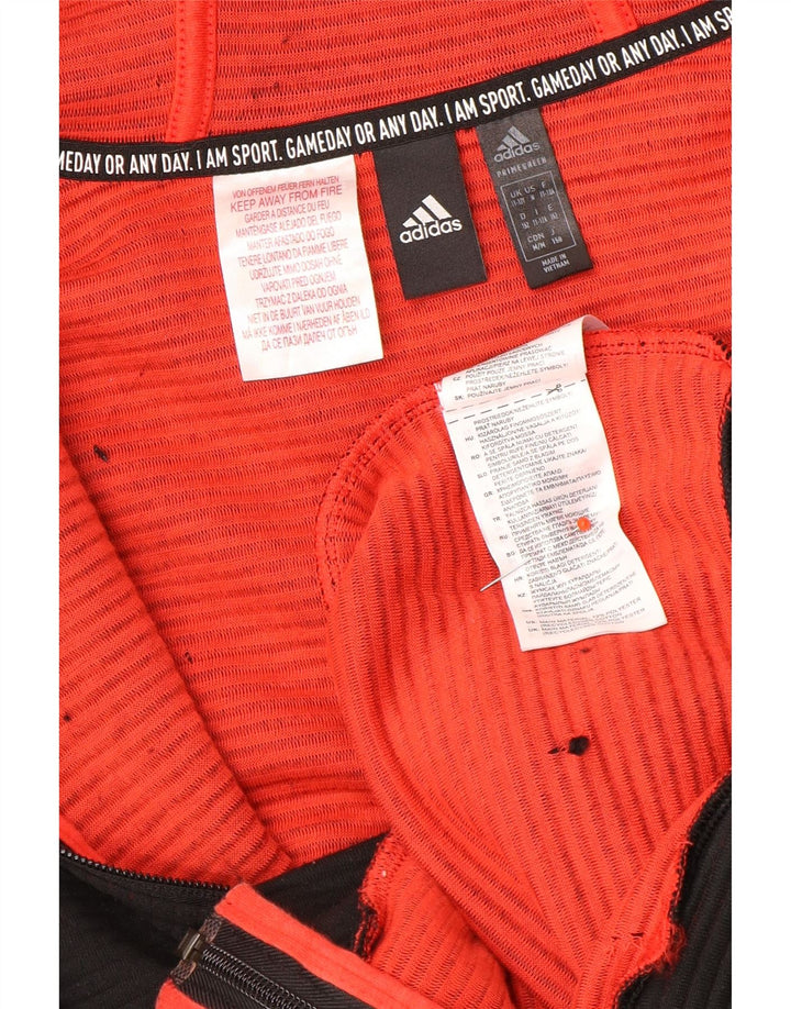 Felpa con cappuccio e zip Adidas da ragazzo 11-12 anni in poliestere nero