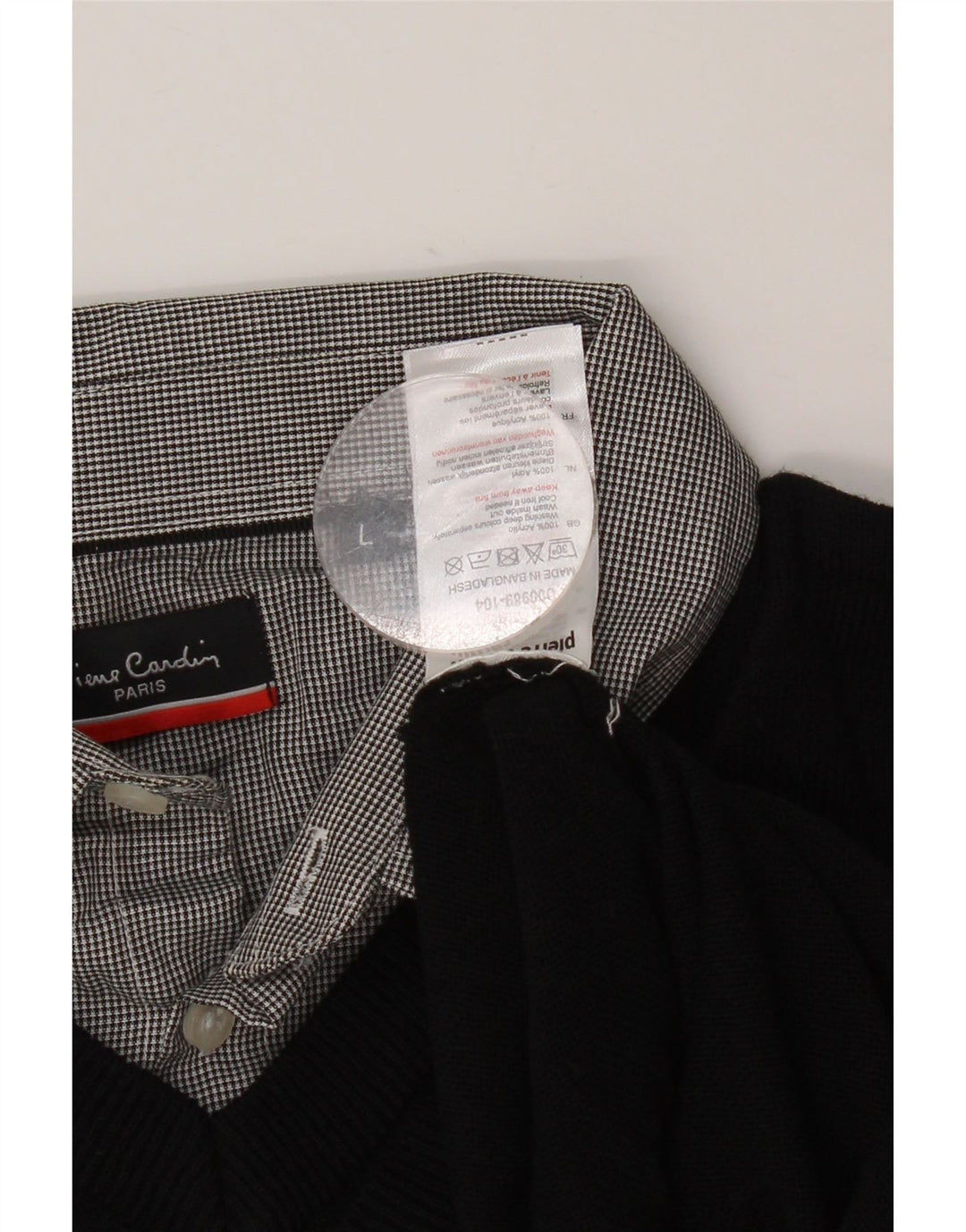 PIERRE CARDIN Maglione da uomo con scollo a V grande acrilico nero