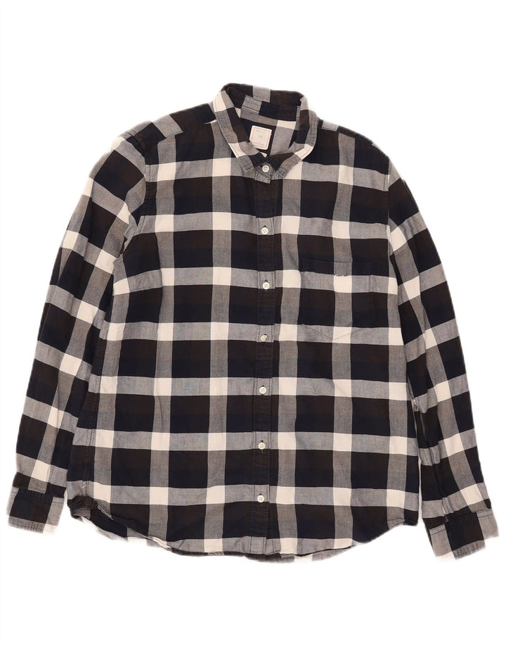 Gap Camicia da donna in flanella dal taglio classico UK 14 Cotone medio a quadri nero