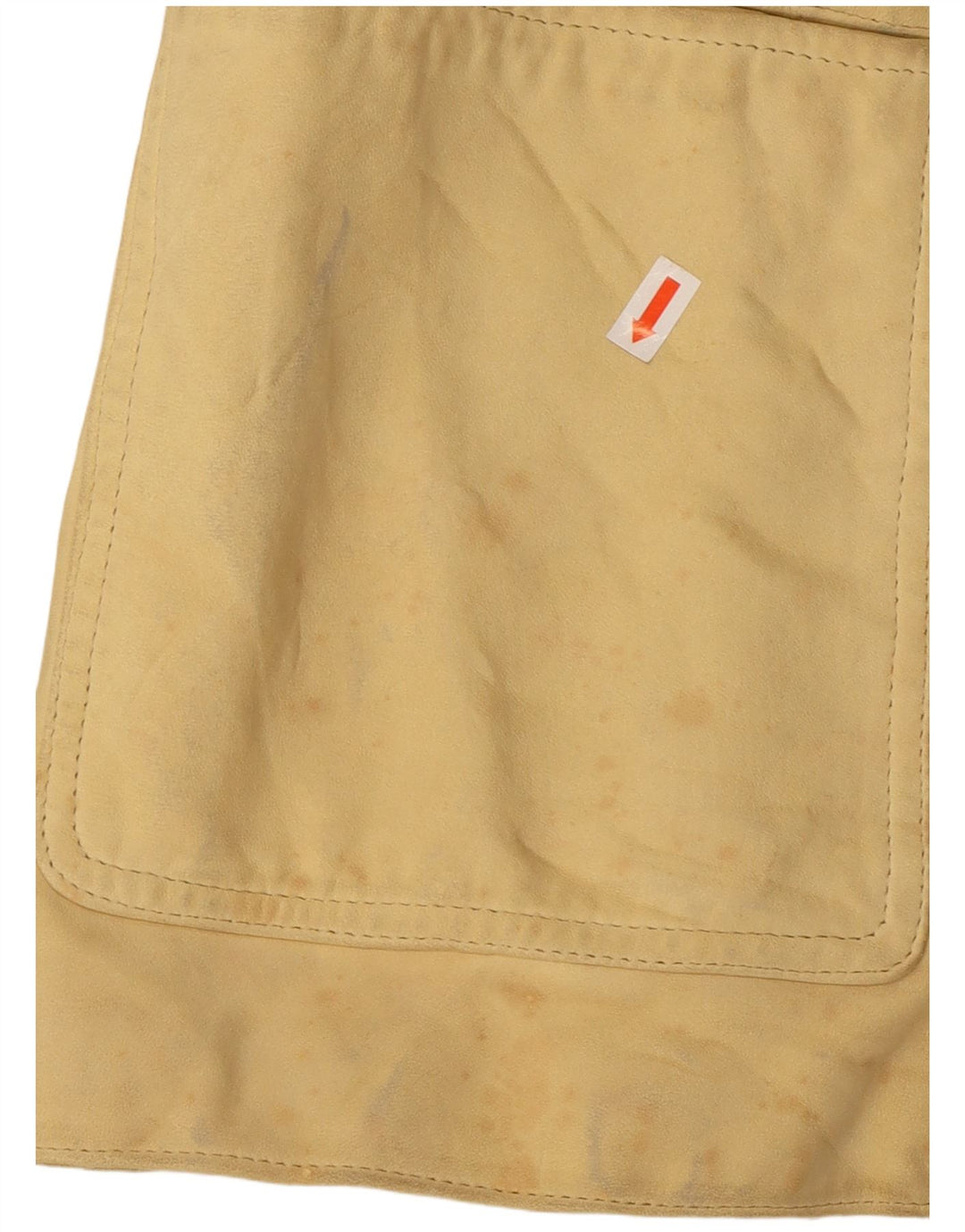 Giacca blazer in pelle vintage da donna a 3 bottoni UK 10 piccola gialla