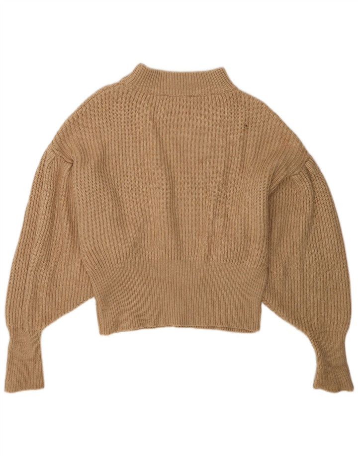Maglione maglione girocollo oversize da donna Zara UK 10 piccolo marrone