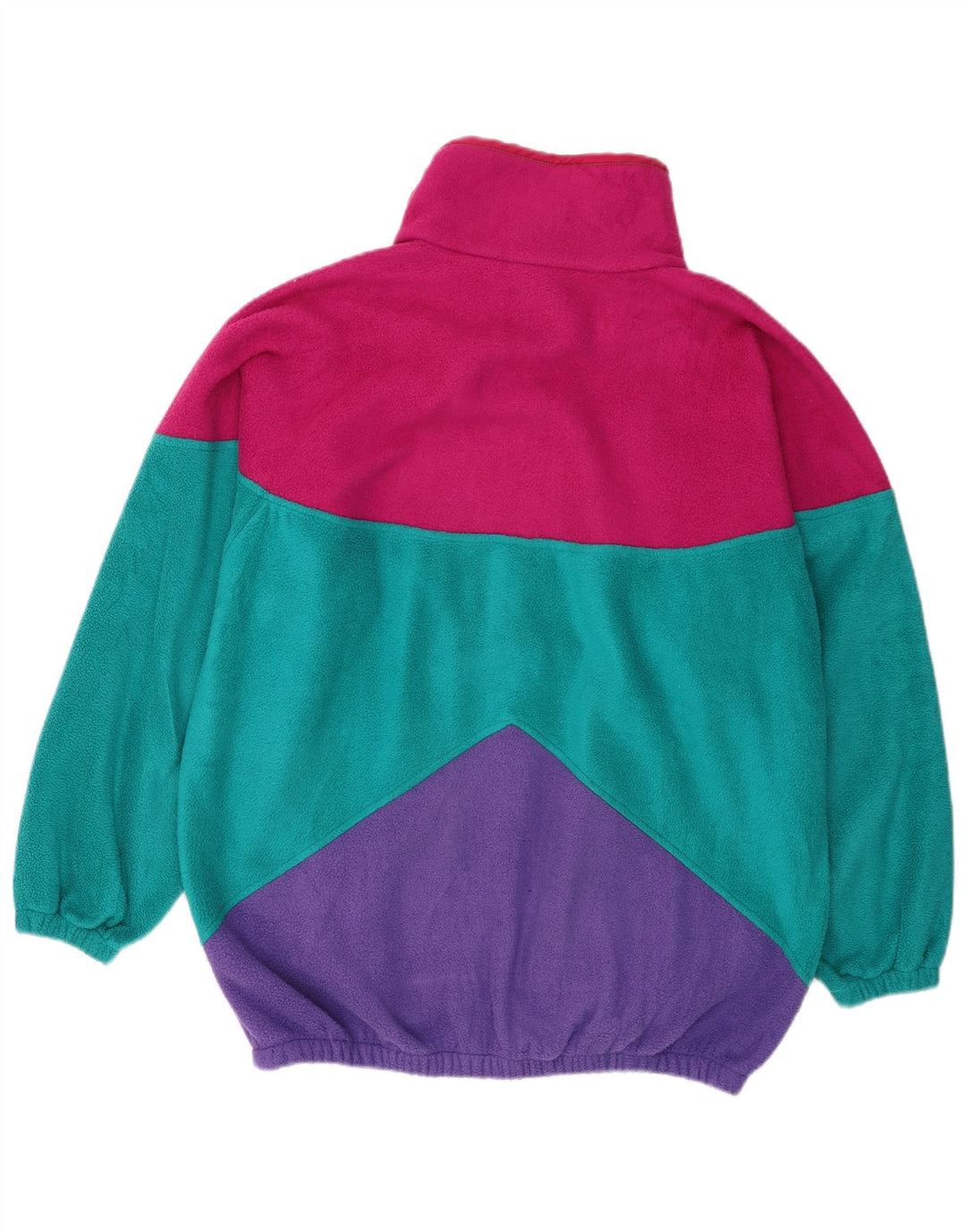 Maglione in pile da uomo VAUDE con bottoni e collo XL multicolore a blocchi di colore