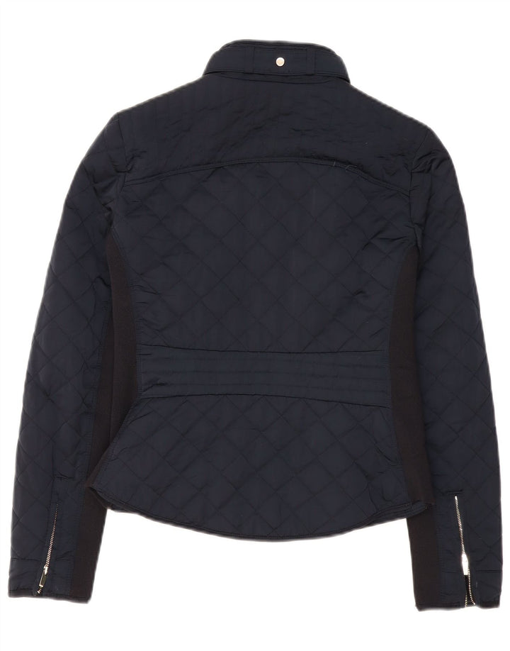 Giacca trapuntata da donna Zara UK 10 Small Poliestere color block blu navy