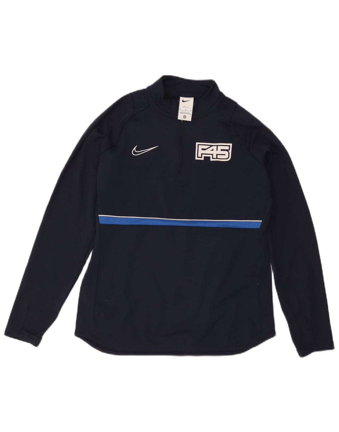 Top da tuta Nike Dri Fit Graphic Pullover da donna UK 14 medio blu navy