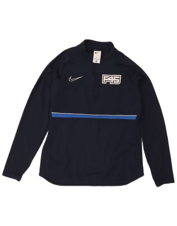 Top da tuta Nike Dri Fit Graphic Pullover da donna UK 14 medio blu navy