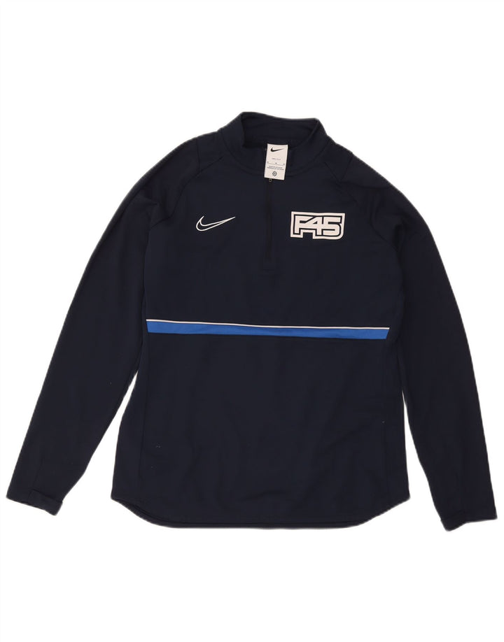 Top da tuta Nike Dri Fit Graphic Pullover da donna UK 14 medio blu navy