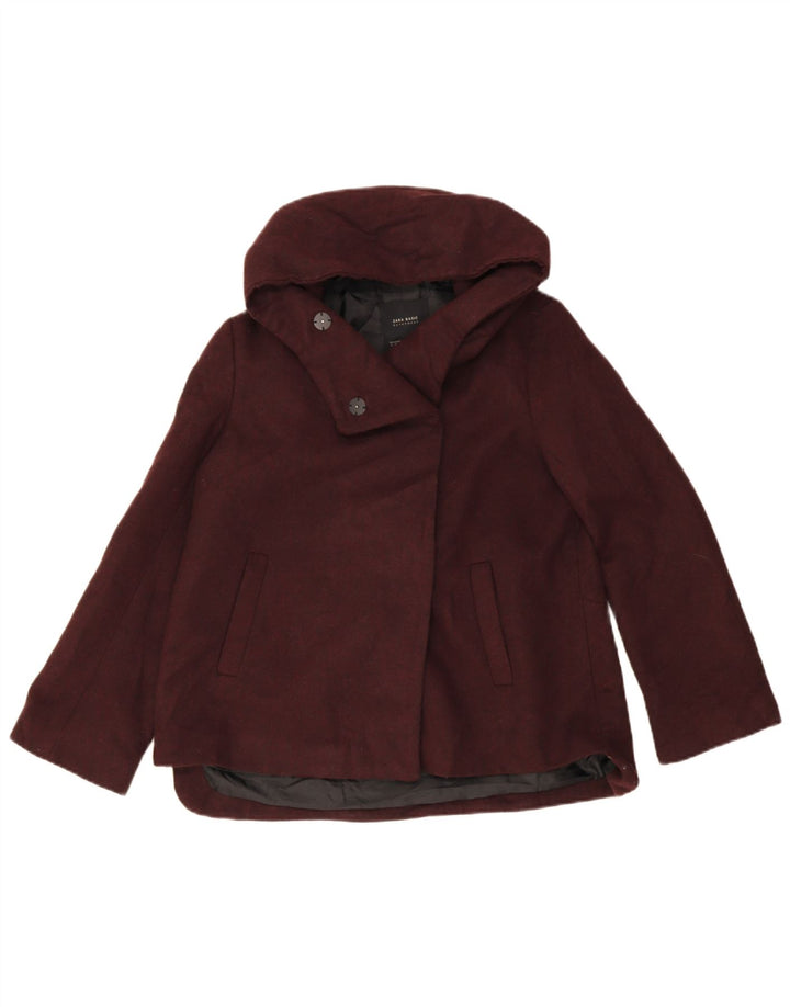 Giubbotto bomber con cappuccio da donna Zara UK 14 Acrilico bordeaux medio
