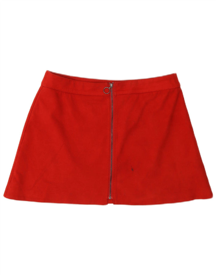 Minigonna Zara Trafaluc da donna grande W32 poliestere rosso