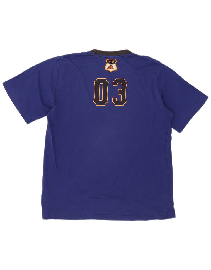 T-shirt grafica da uomo Adidas Top in cotone blu medio