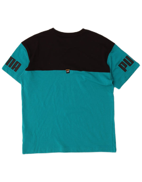Maglietta grafica Puma da ragazzo, 13-14 anni, in cotone color block blu