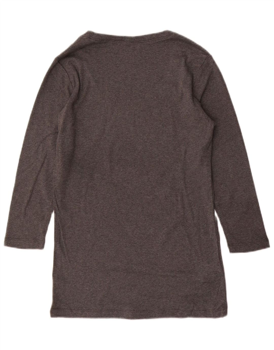 EDDIE BAUER Top da donna manica 3/4 UK 12 Cotone grigio medio