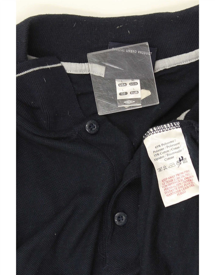 Polo Umbro da uomo grande in poliestere blu navy