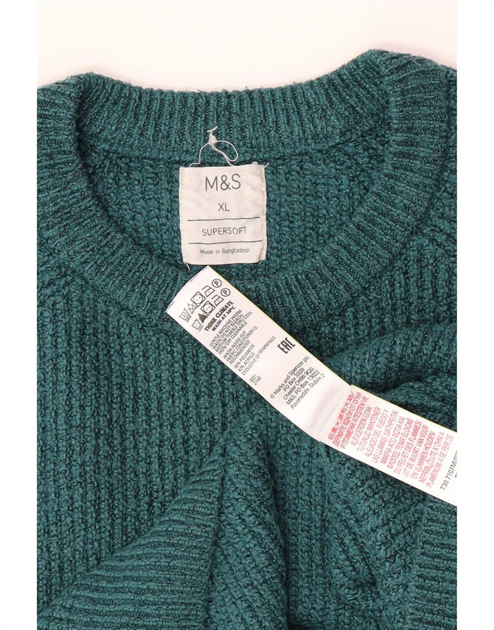 Maglione maglione girocollo da uomo Marks & Spencer XL verde poliammide