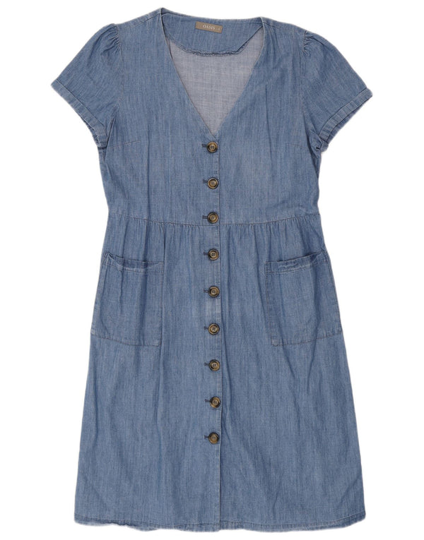 Abito camicia di jeans da donna Oasis UK 16 grande cotone blu