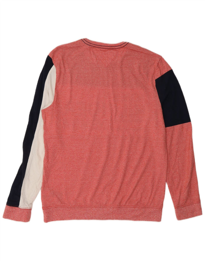 TOMMY HILFIGER Felpa da donna Maglione UK 14 Medium Red Colourblock