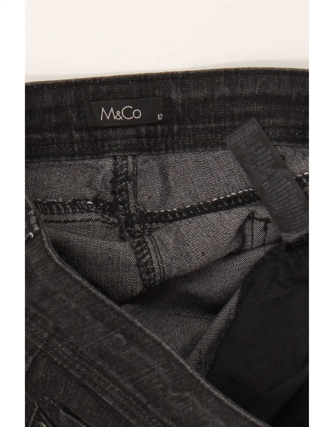 Jeans Bootcut da donna M&Co UK 12 Medio W32 L30 Cotone nero