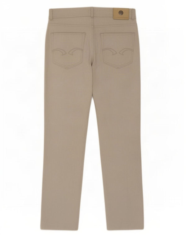 Pantaloni Casual Slim Uomo Trussardi W31 L28 Cotone Gessato Beige