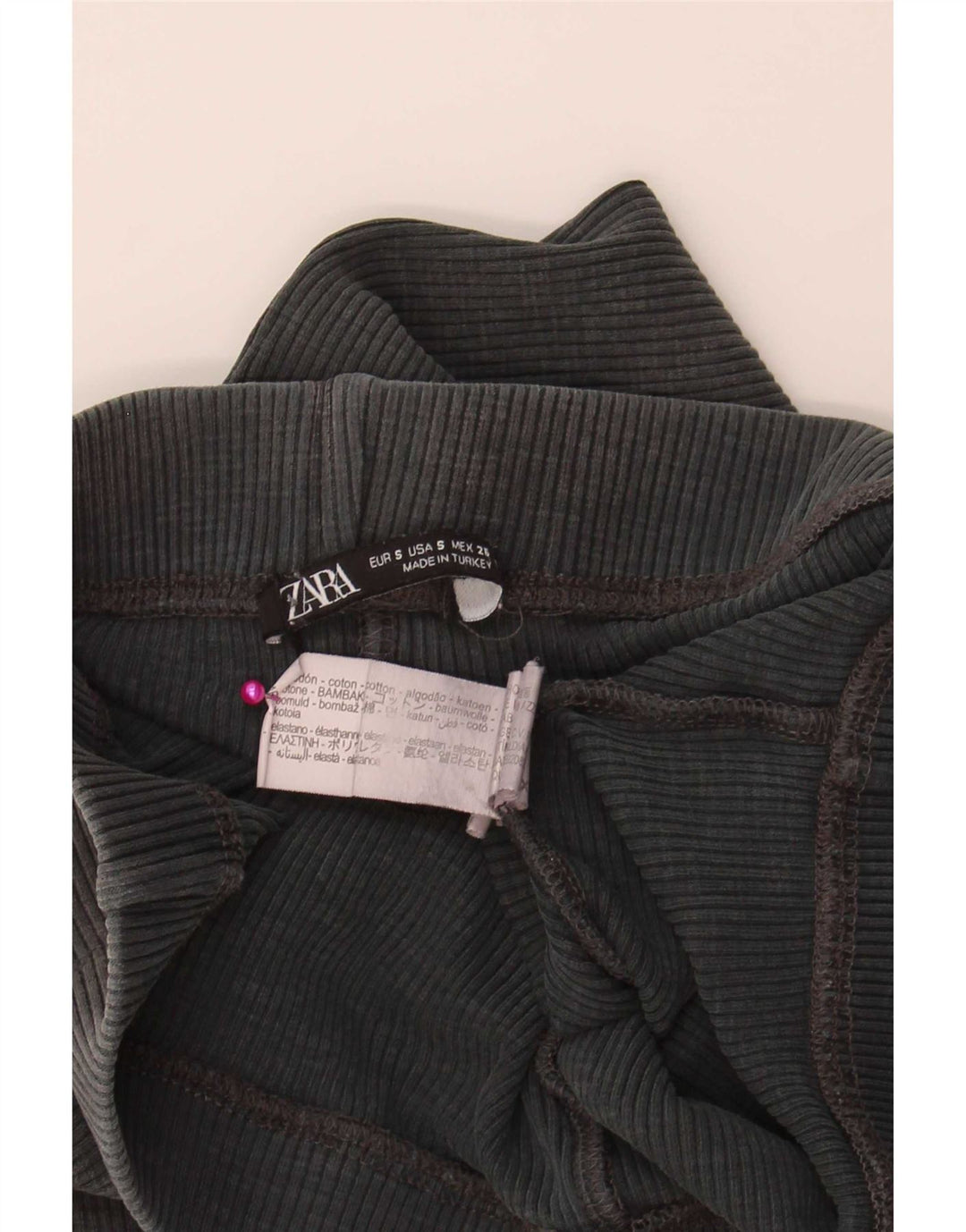 Leggings svasati da donna Zara UK 8 piccoli in cotone grigio