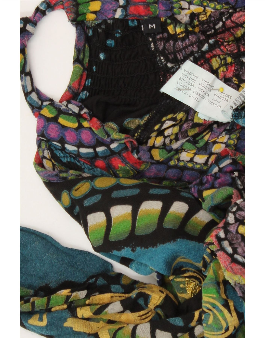Desigual Donna Abstract Pattern Camicetta Top UK 14 Medio Multicolore