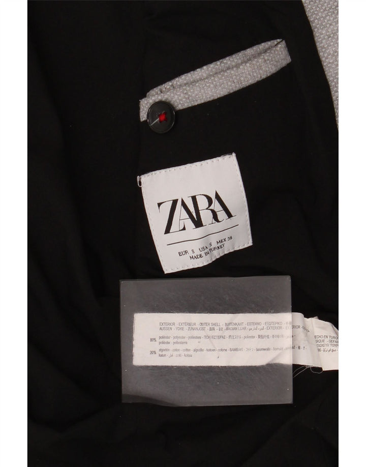 Giacca blazer da uomo a 2 bottoni Zara UK 36 piccola in poliestere grigio